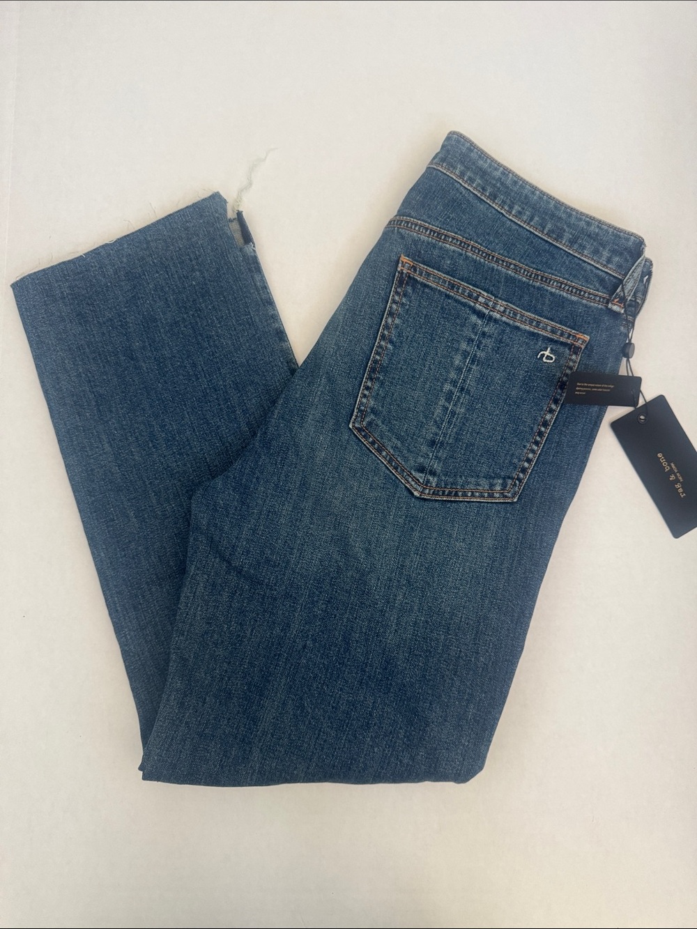 rag & bone stovepipe dark blue denim jeans